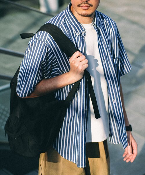 417 EDIFICE(フォーワンセブンエディフィス)の「ストライプ B.D S/Sシャツ(シャツ/ブラウス・メンズ・ブルー/ライトブルー/エメラルドブルー/ネイビー/ダークブルー/ブルー系その他・SMALL/MEDIUM/LARGE)」の3枚目の写真