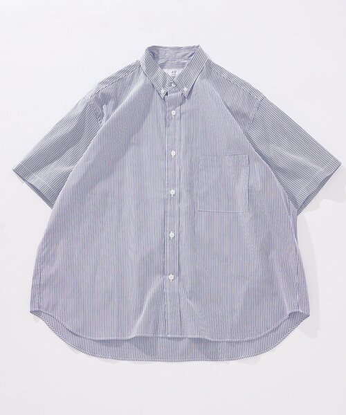 417 EDIFICE(フォーワンセブンエディフィス)の「ストライプ B.D S/Sシャツ(シャツ/ブラウス・メンズ・ブルー/ライトブルー/エメラルドブルー/ネイビー/ダークブルー/ブルー系その他・SMALL/MEDIUM/LARGE)」の2枚目の写真