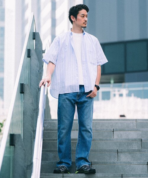 417 EDIFICE(フォーワンセブンエディフィス)の「ストライプ B.D S/Sシャツ(シャツ/ブラウス・メンズ・ブルー/ライトブルー/エメラルドブルー/ネイビー/ダークブルー/ブルー系その他・SMALL/MEDIUM/LARGE)」の10枚目の写真