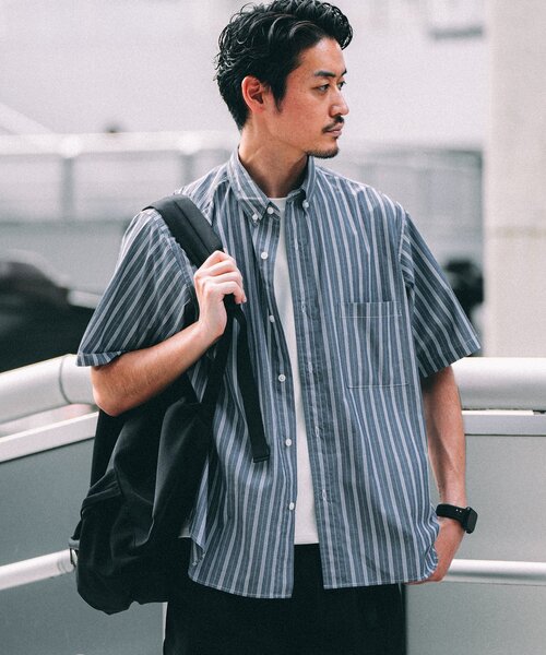 417 EDIFICE(フォーワンセブンエディフィス)の「ストライプ B.D S/Sシャツ(シャツ/ブラウス・メンズ・ブルー/ライトブルー/エメラルドブルー/ネイビー/ダークブルー/ブルー系その他・SMALL/MEDIUM/LARGE)」の15枚目の写真