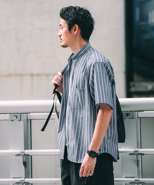 417 EDIFICE(フォーワンセブンエディフィス)の「ストライプ B.D S/Sシャツ(シャツ/ブラウス・メンズ・ブルー/ライトブルー/エメラルドブルー/ネイビー/ダークブルー/ブルー系その他・SMALL/MEDIUM/LARGE)」の16枚目の写真