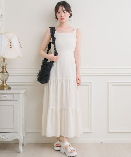 ems excite（エムズエキサイト）の「Bリボンワンピース（ワンピース・レディース・ブルー/ナチュラル/ブラック・FREE）」の4枚目の写真