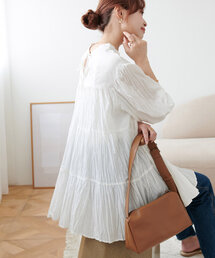 DISCOAT | 前後2WAYティアードチュニックブラウス5分袖(シャツ/ブラウス)