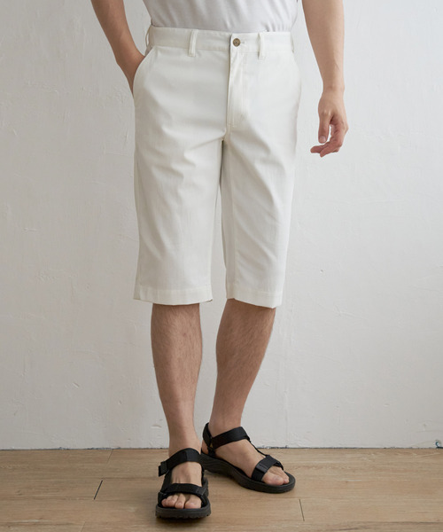 ikka（イッカ）の「6.5分丈ドビーハーフパンツ（その他パンツ・メンズ・ブラウン/ブラック/ホワイト・L/XL/S/M）」の2枚目の写真