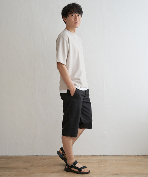 ikka（イッカ）の「6.5分丈ドビーハーフパンツ（その他パンツ・メンズ・ブラウン/ブラック/ホワイト・L/XL/S/M）」の14枚目の写真