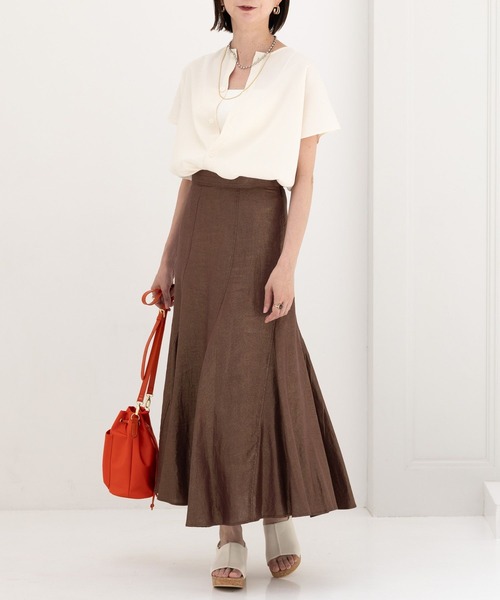 Elura（エルーラ）の「サラサラサマーリネンライク2wayプルオーバー/113176（シャツ/ブラウス・レディース・ブラック/ベージュ/ホワイト・FREE）」の9枚目の写真