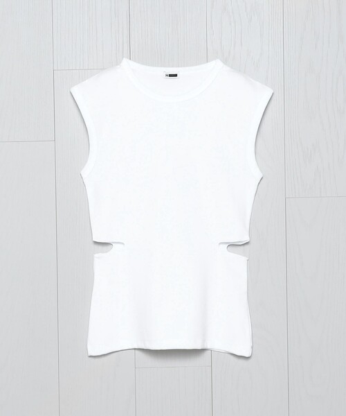 「H　BEAUTY&YOUTH UNITED ARROWS」 ノースリーブトップス FREE ホワイト レディース H BEAUTY&YOUTH UNITED ARROWS タンクトップ ノースリーブ 「H