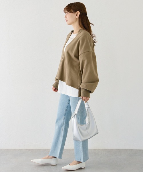 LAVEANGE（ラビアンジェ）の「Vネックスエットアンサンブル【セットアップ対応】（スウェット・レディース・ベージュ/ブラック/ブラウン・4L/3L/LL/M/5L）」の12枚目の写真