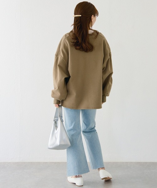 LAVEANGE（ラビアンジェ）の「Vネックスエットアンサンブル【セットアップ対応】（スウェット・レディース・ベージュ/ブラック/ブラウン・4L/3L/LL/M/5L）」の13枚目の写真