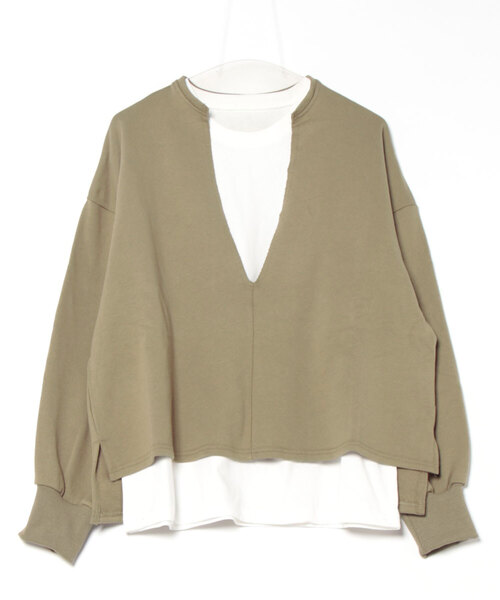 LAVEANGE（ラビアンジェ）の「Vネックスエットアンサンブル【セットアップ対応】（スウェット・レディース・ベージュ/ブラック/ブラウン・4L/3L/LL/M/5L）」の19枚目の写真