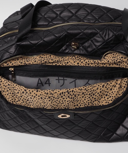 HAYNI（ヘイニ）の「Loche Quilted Boston Bag　ロシェキルティングボストン LLサイズ【改良版・第2世代】（ボストンバッグ・レディース・グレー系/チョコ/ブラック・FREE）」の6枚目の写真