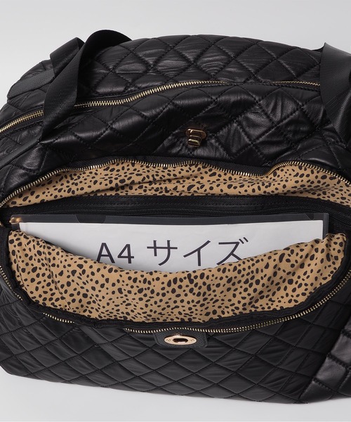 HAYNI（ヘイニ）の「Loche Quilted Boston Bag　ロシェキルティングボストン LLサイズ【改良版・第2世代】（ボストンバッグ・レディース・グレー系/チョコ/ブラック・FREE）」の7枚目の写真