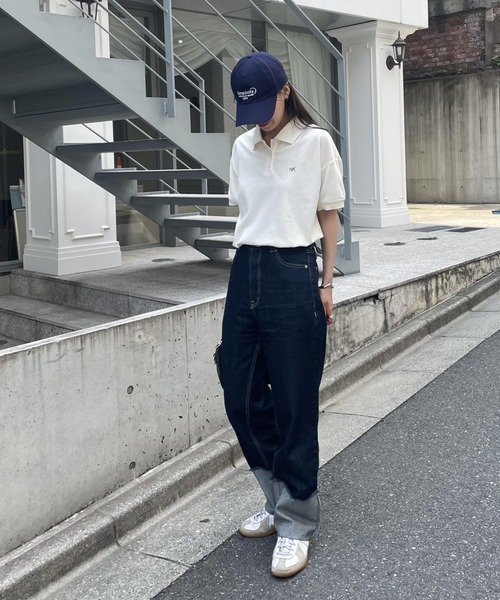 COLONY 2139（コロニートゥーワンスリーナイン）の「ワンポイント刺繍半袖ポロシャツ（ポロシャツ・レディース・ライトグレー/ネイビー/オフホワイト・FREE）」の8枚目の写真