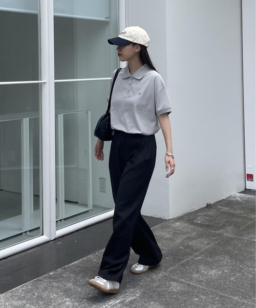 COLONY 2139（コロニートゥーワンスリーナイン）の「ワンポイント刺繍半袖ポロシャツ（ポロシャツ・レディース・ライトグレー/ネイビー/オフホワイト・FREE）」の15枚目の写真