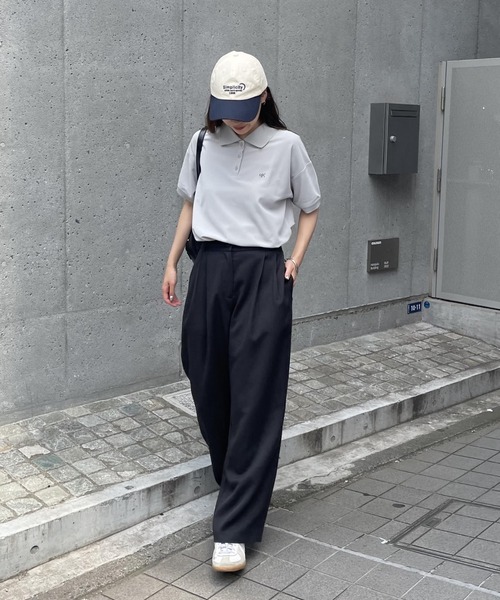 COLONY 2139（コロニートゥーワンスリーナイン）の「ワンポイント刺繍半袖ポロシャツ（ポロシャツ・レディース・ライトグレー/ネイビー/オフホワイト・FREE）」の17枚目の写真