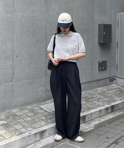 COLONY 2139（コロニートゥーワンスリーナイン）の「ワンポイント刺繍半袖ポロシャツ（ポロシャツ・レディース・ライトグレー/ネイビー/オフホワイト・FREE）」の16枚目の写真