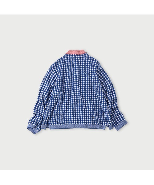 45R（フォーティファイブアール）の「ギンガムジャカードのカシュクール（ニット/セーター・レディース・ブラウン/ブルー/ネイビー・FREE）」の15枚目の写真