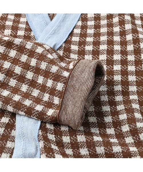 45R（フォーティファイブアール）の「ギンガムジャカードのカシュクール（ニット/セーター・レディース・ブラウン/ブルー/ネイビー・FREE）」の8枚目の写真