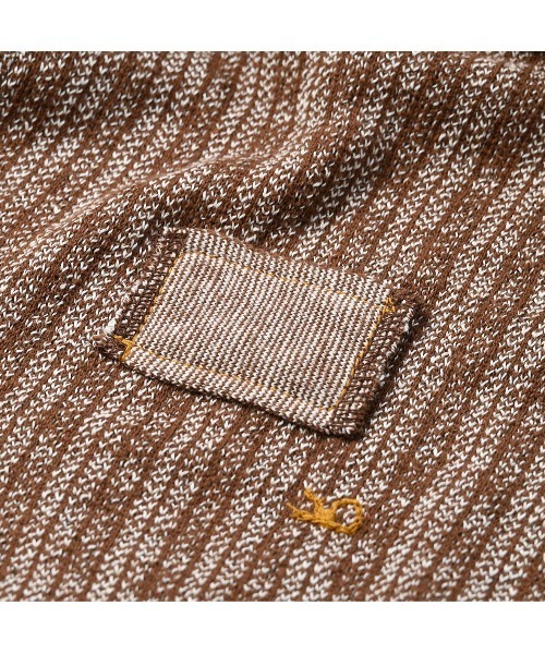 45R（フォーティファイブアール）の「ギンガムジャカードのカシュクール（ニット/セーター・レディース・ブラウン/ブルー/ネイビー・FREE）」の4枚目の写真