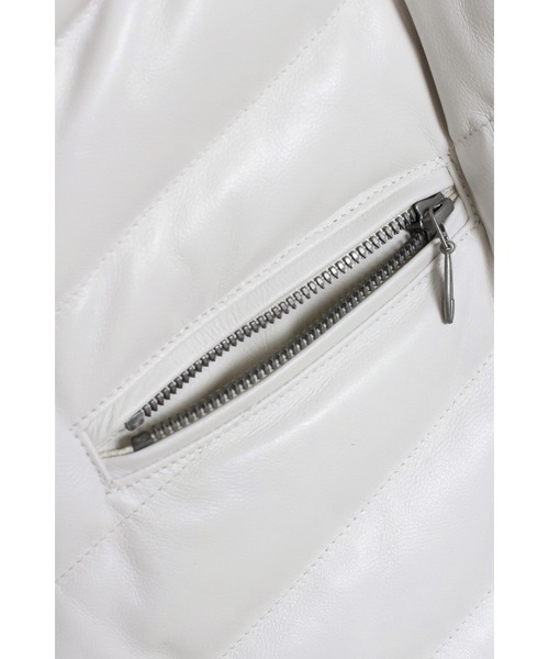 TORNADO MART（トルネードマート）の「TORNADO MART∴シープレザーライダースフーディダウン（ダウンジャケット/コート・メンズ・ブラック/ホワイト・L/LL/M）」の18枚目の写真