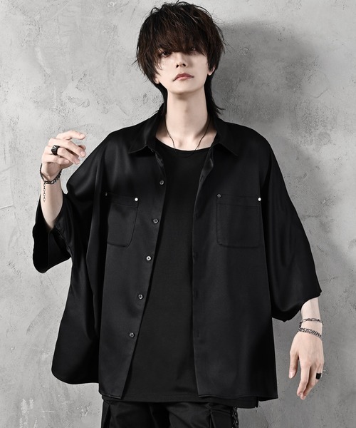 ADRER（アドラー）の「poly satin drape dolman shirt / ポリサテンドレープドルマンシャツ（シャツ/ブラウス・メンズ・アイボリー/ブラック・XX-SMALL/X-SMALL/SMALL/MEDIUM/LARGE）」の6枚目の写真