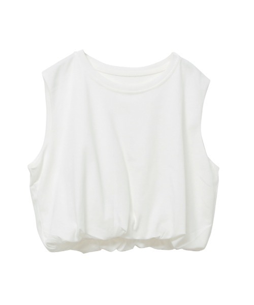 Rejoule（リジュール）の「クロップド丈バルーンノースリーブトップス（Tシャツ/カットソー・レディース・ホワイト/ホワイト系その他/ベージュ系その他/ブラック/クリーム/ブラック系その他・FREE）」の16枚目の写真