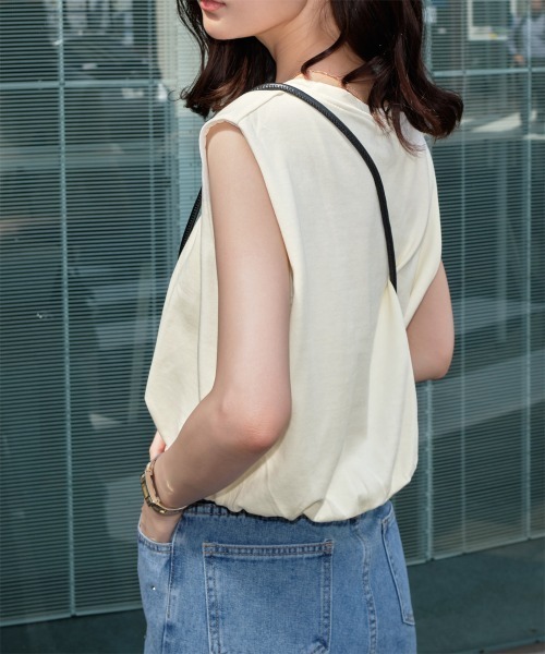 Rejoule（リジュール）の「クロップド丈バルーンノースリーブトップス（Tシャツ/カットソー・レディース・ホワイト/ホワイト系その他/ベージュ系その他/ブラック/クリーム/ブラック系その他・FREE）」の14枚目の写真