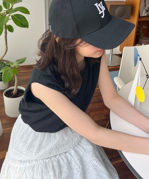 Rejoule（リジュール）の「クロップド丈バルーンノースリーブトップス（Tシャツ/カットソー・レディース・ホワイト/ホワイト系その他/ベージュ系その他/ブラック/クリーム/ブラック系その他・FREE）」の11枚目の写真