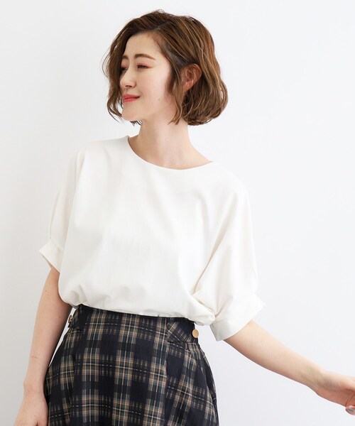 grove（グローブ）の「◆＜接触冷感／UVカット＞タックドルマンプルオーバー（Tシャツ/カットソー・レディース・ホワイト系5/ブルー系その他/カーキ/オフホワイト/ブラック・02/03/01/04/05）」の8枚目の写真