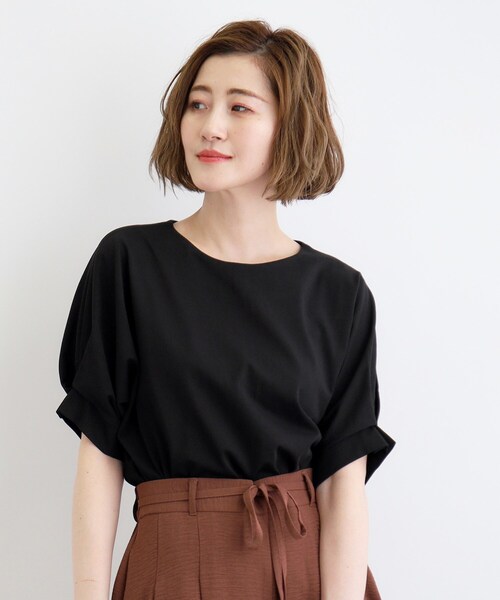 grove（グローブ）の「◆＜接触冷感／UVカット＞タックドルマンプルオーバー（Tシャツ/カットソー・レディース・ホワイト系5/ブルー系その他/カーキ/オフホワイト/ブラック・02/03/01/04/05）」の12枚目の写真