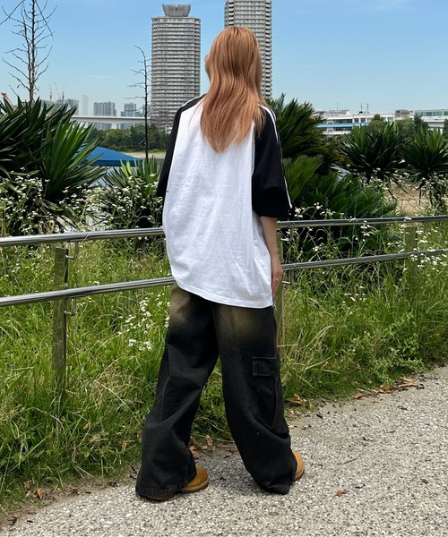 sedacle(セダクル)の「切り替えオーバーダイカーゴデニム(デニムパンツ・メンズ・パープル/ブラック/ライトブルー/ブラウン・LARGE/MEDIUM/SMALL)」の11枚目の写真