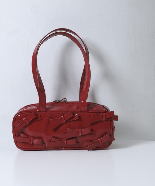 Firsthand(ファーストハンド)の「Firsthand/ファーストハンド エナメルリボンボストンバッグ / ハンドルバッグ(ボストンバッグ・レディース・ホワイト/レッド/ブラック・ONE SIZE)」の5枚目の写真