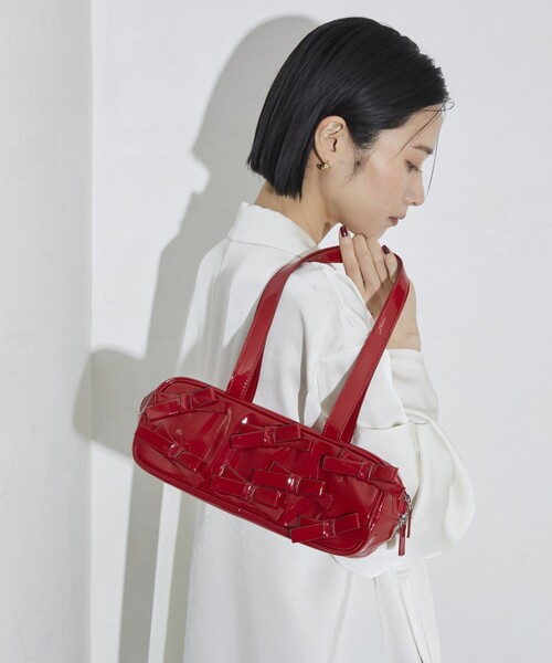 Firsthand(ファーストハンド)の「Firsthand/ファーストハンド エナメルリボンボストンバッグ / ハンドルバッグ(ボストンバッグ・レディース・ホワイト/レッド/ブラック・ONE SIZE)」の9枚目の写真