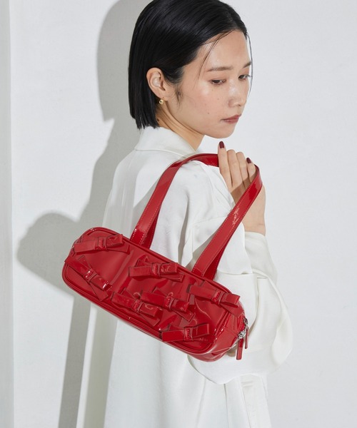 Firsthand(ファーストハンド)の「Firsthand/ファーストハンド エナメルリボンボストンバッグ / ハンドルバッグ(ボストンバッグ・レディース・ホワイト/レッド/ブラック・ONE SIZE)」の18枚目の写真