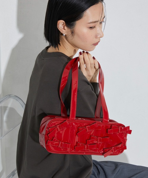 Firsthand(ファーストハンド)の「Firsthand/ファーストハンド エナメルリボンボストンバッグ / ハンドルバッグ(ボストンバッグ・レディース・ホワイト/レッド/ブラック・ONE SIZE)」の19枚目の写真