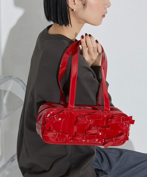 Firsthand(ファーストハンド)の「Firsthand/ファーストハンド エナメルリボンボストンバッグ / ハンドルバッグ(ボストンバッグ・レディース・ホワイト/レッド/ブラック・ONE SIZE)」の20枚目の写真