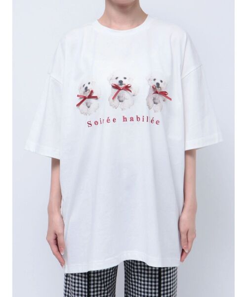 merry jenny（メリージェニー）の「ribbon puppies Tee（Tシャツ/カットソー・レディース・ブルー/オフホワイト/ピンク・FREE）」の22枚目の写真