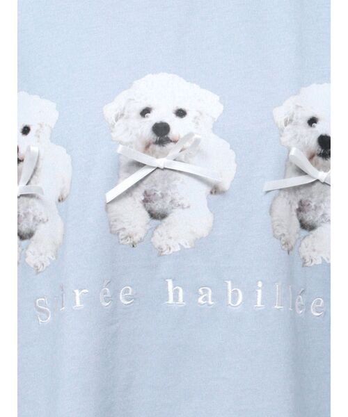 merry jenny（メリージェニー）の「ribbon puppies Tee（Tシャツ/カットソー・レディース・ブルー/オフホワイト/ピンク・FREE）」の13枚目の写真