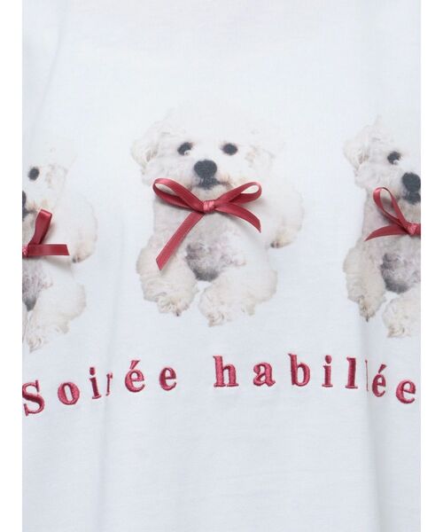 merry jenny（メリージェニー）の「ribbon puppies Tee（Tシャツ/カットソー・レディース・ブルー/オフホワイト/ピンク・FREE）」の12枚目の写真