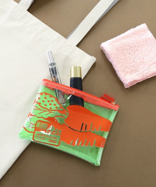 ACCOMMODE（アコモデ）の「CHAMCHAM MARKET / クリアグロッサリーポーチ（ポーチ・レディース・イエロー/オレンジ/パープル・FREE）」の3枚目の写真