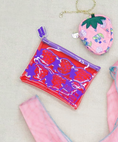 ACCOMMODE（アコモデ）の「CHAMCHAM MARKET / クリアグロッサリーポーチ（ポーチ・レディース・イエロー/オレンジ/パープル・FREE）」の9枚目の写真