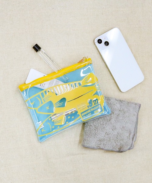 ACCOMMODE（アコモデ）の「CHAMCHAM MARKET / クリアグロッサリーポーチ（ポーチ・レディース・イエロー/オレンジ/パープル・FREE）」の4枚目の写真