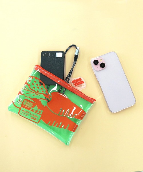 ACCOMMODE（アコモデ）の「CHAMCHAM MARKET / クリアグロッサリーポーチ（ポーチ・レディース・イエロー/オレンジ/パープル・FREE）」の6枚目の写真