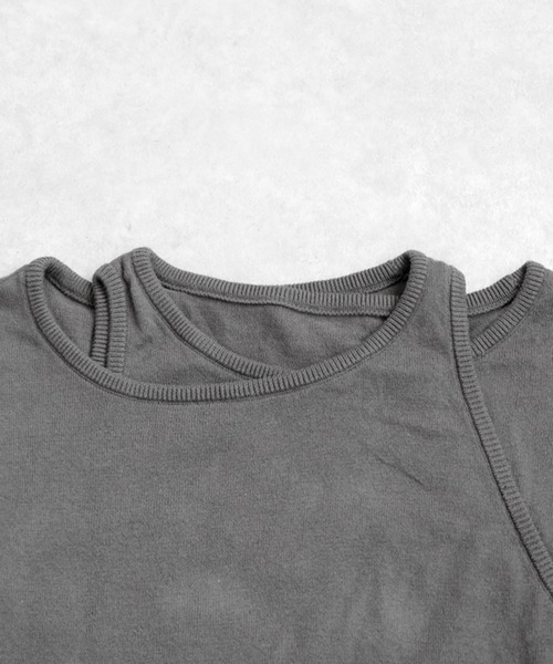 antiqua(アンティカ)の「レイヤード風ニットトップス(ニット/セーター・レディース・グレー/ブラック・ONESIZE)」の18枚目の写真