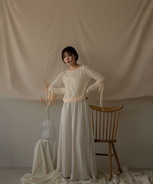 mideal(マイディール)の「satin maxi flare skirt / サテンマキシフレアスカート(スカート・レディース・ピンク/ブルー系その他/オフホワイト・FREE)」の12枚目の写真