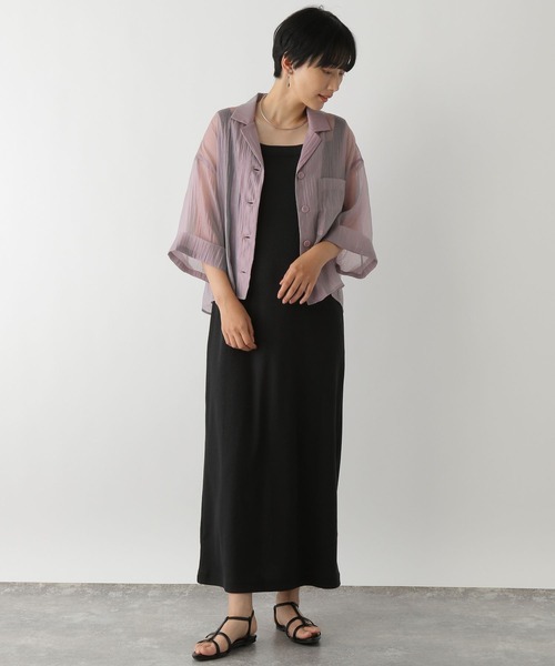 LEPSIM（レプシィム）の「ミラー光沢シャツ　133488（シャツ/ブラウス・レディース・ライトパープル/ライトブルー/ブラック・FREE）」の20枚目の写真