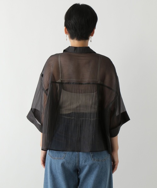 LEPSIM（レプシィム）の「ミラー光沢シャツ　133488（シャツ/ブラウス・レディース・ライトパープル/ライトブルー/ブラック・FREE）」の16枚目の写真