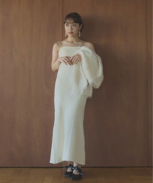 omayu x Olu. カップ付きリブキャミソールワンピース omayu × Olu.】カップ付きリブキャミソールワンピース