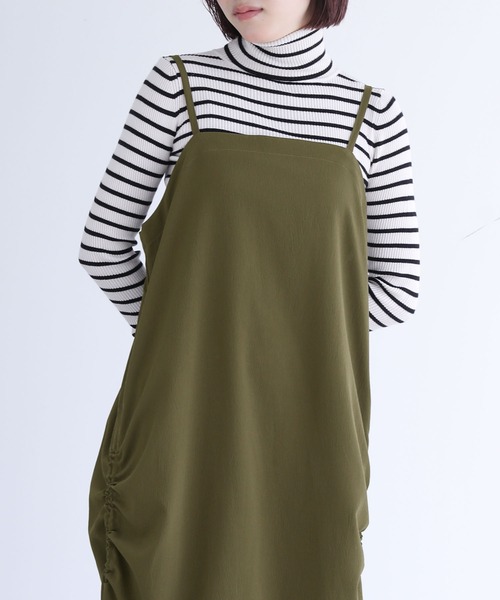 n'OrLABEL(ノアールレーベル)の「『ドロストキャミワンピース』(ワンピース・レディース・ブラック/カーキ/キャメル・1/2)」の8枚目の写真