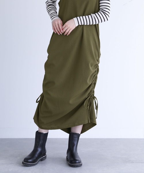 ノーブルN.Jam ドロストエプロンドレスストライプキャミワンピース